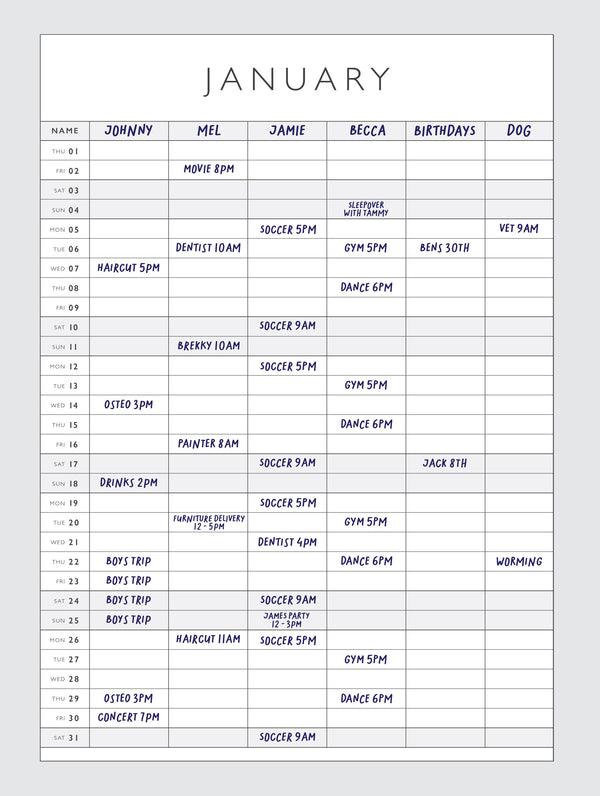 2026  Family Chaos Planner