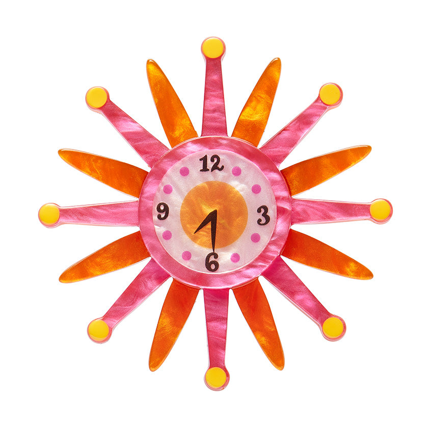 erstwilder atomic abode starburst clock brooch