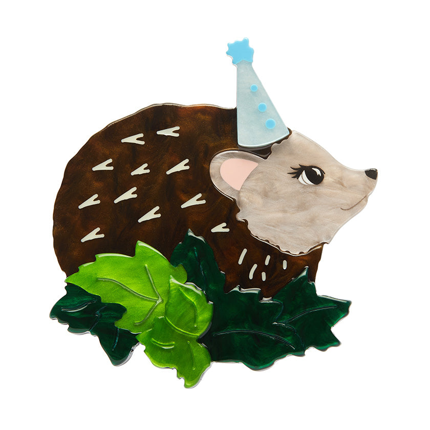 erstwilder fleur harris party time hedgehog brooch