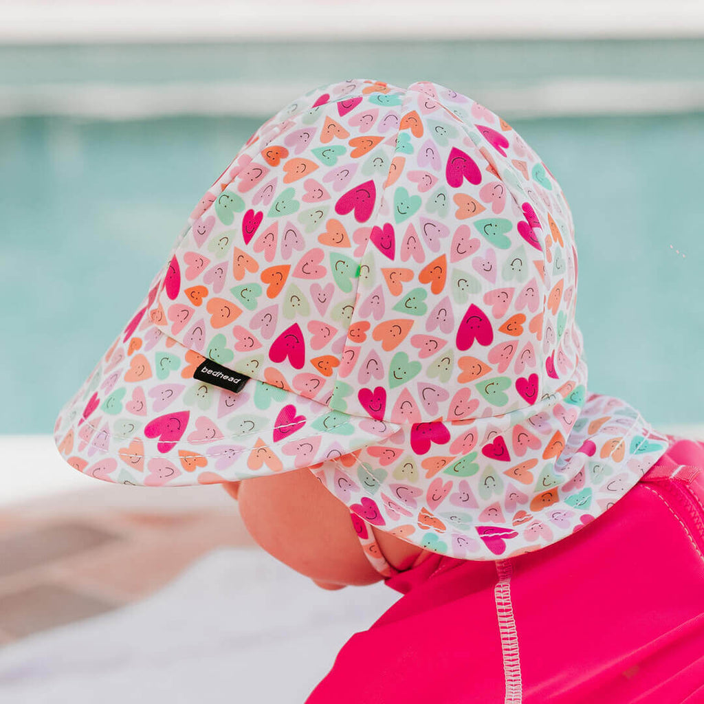 Bedhead Hats  Kids Swim Legionnaire Flap Beach Hat Sweetheart