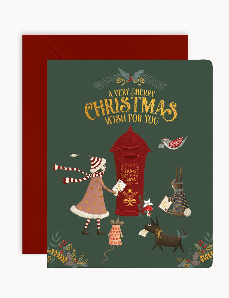 Bespoke Letterpress A Very Merry Christmas Wish For You Card
