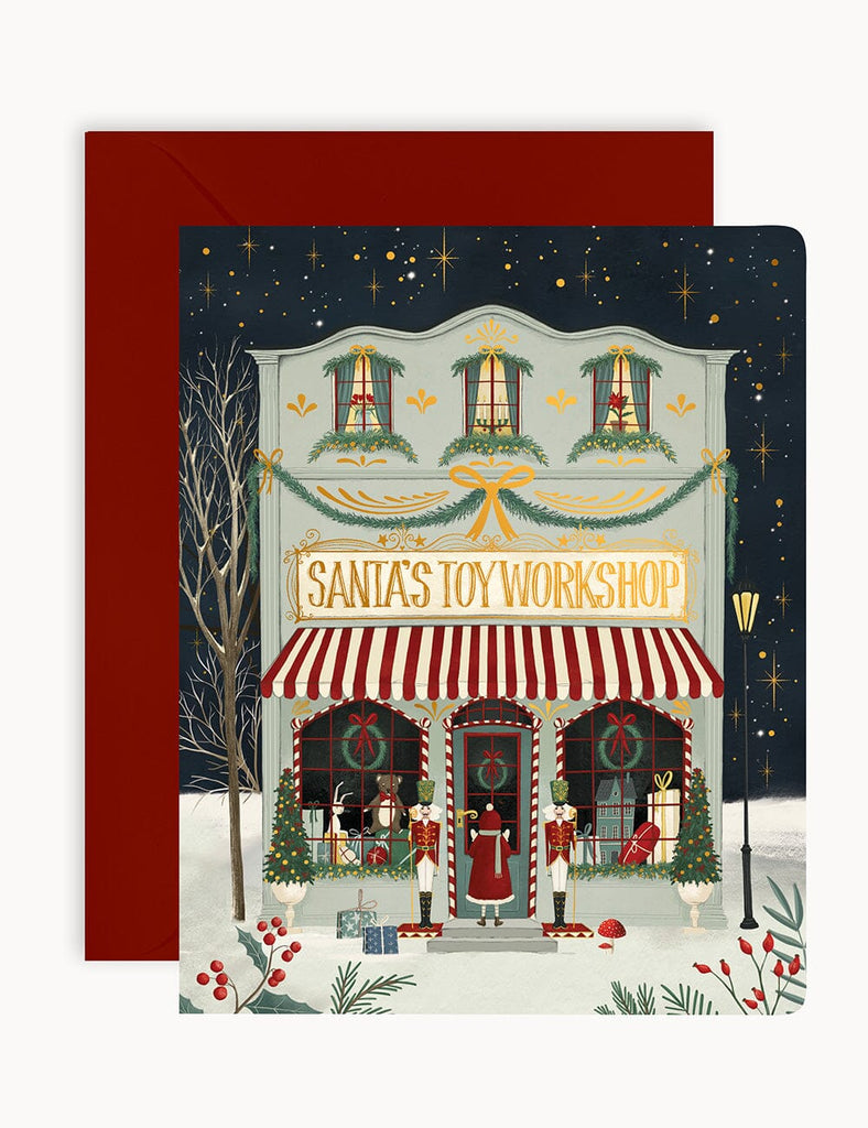 Bespoke Letterpress  Santas Toy Workshop Card