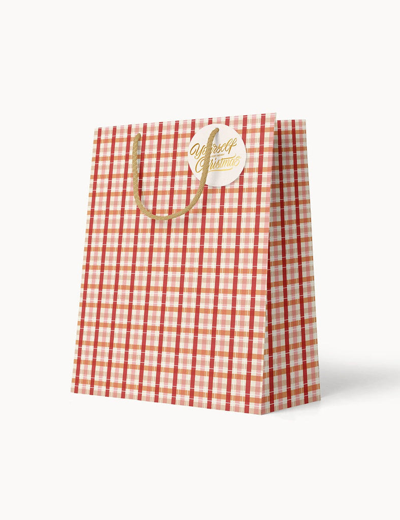 Bespoke Letterpress  Small Gift Bag Christmas Tartan