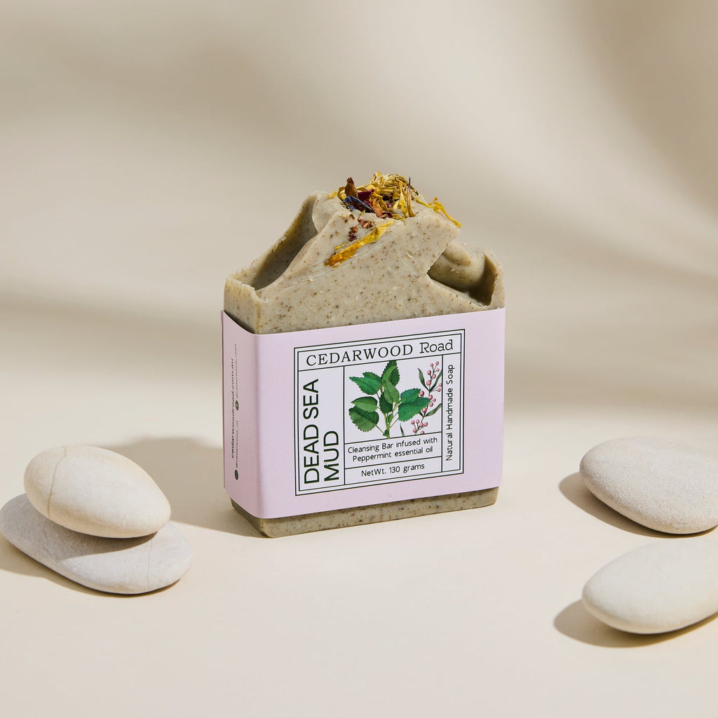 CEDARWOOD Road  Dead Sea Mud Soap with Peppermint Oil  Detoxifying & Refreshing Natural Cleansing Bar