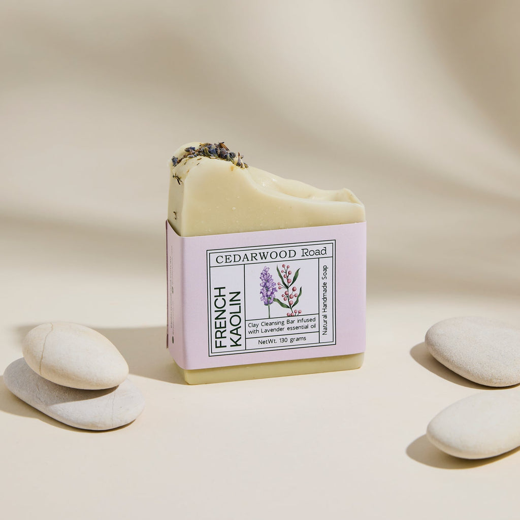 CEDARWOOD Road French Kaolin Clay Soap Soothing Natural Soap Bar With Lavender Essential Oil