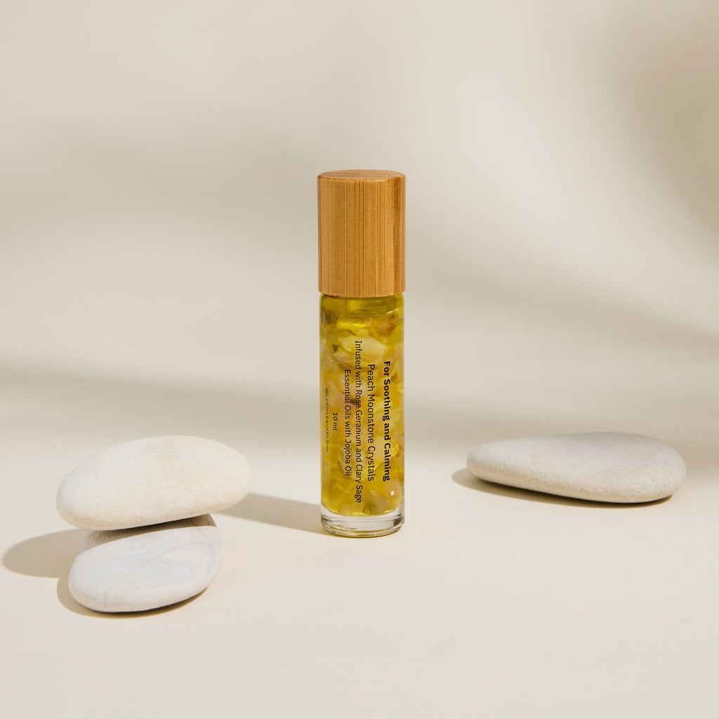 CEDARWOOD Road Peach Moonstone Crystals  For Soothing And Calming