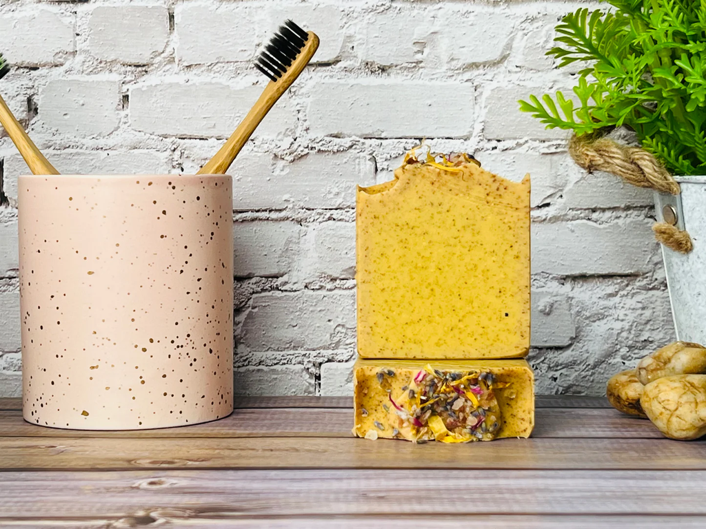 CEDARWOOD Road  Sri Lankan Turmeric Soap   Natural Brightening Soap Bar with Mandarin  Essential Oil