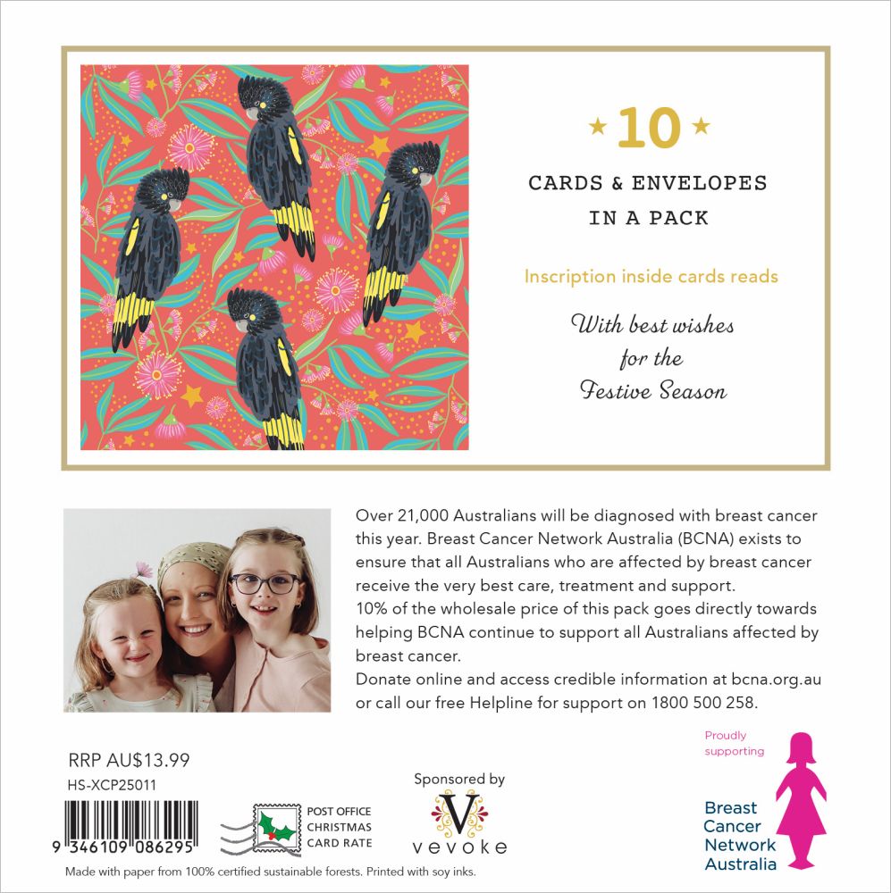 Christmas Card Wallet Black Cockatoos