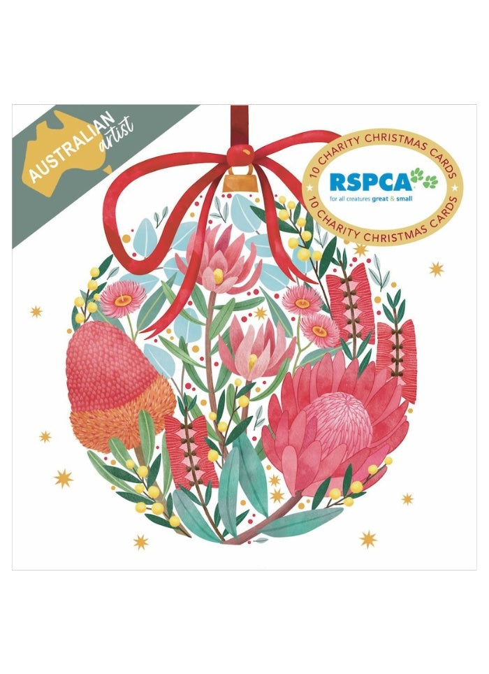 Christmas Card Wallet  Floral Bauble