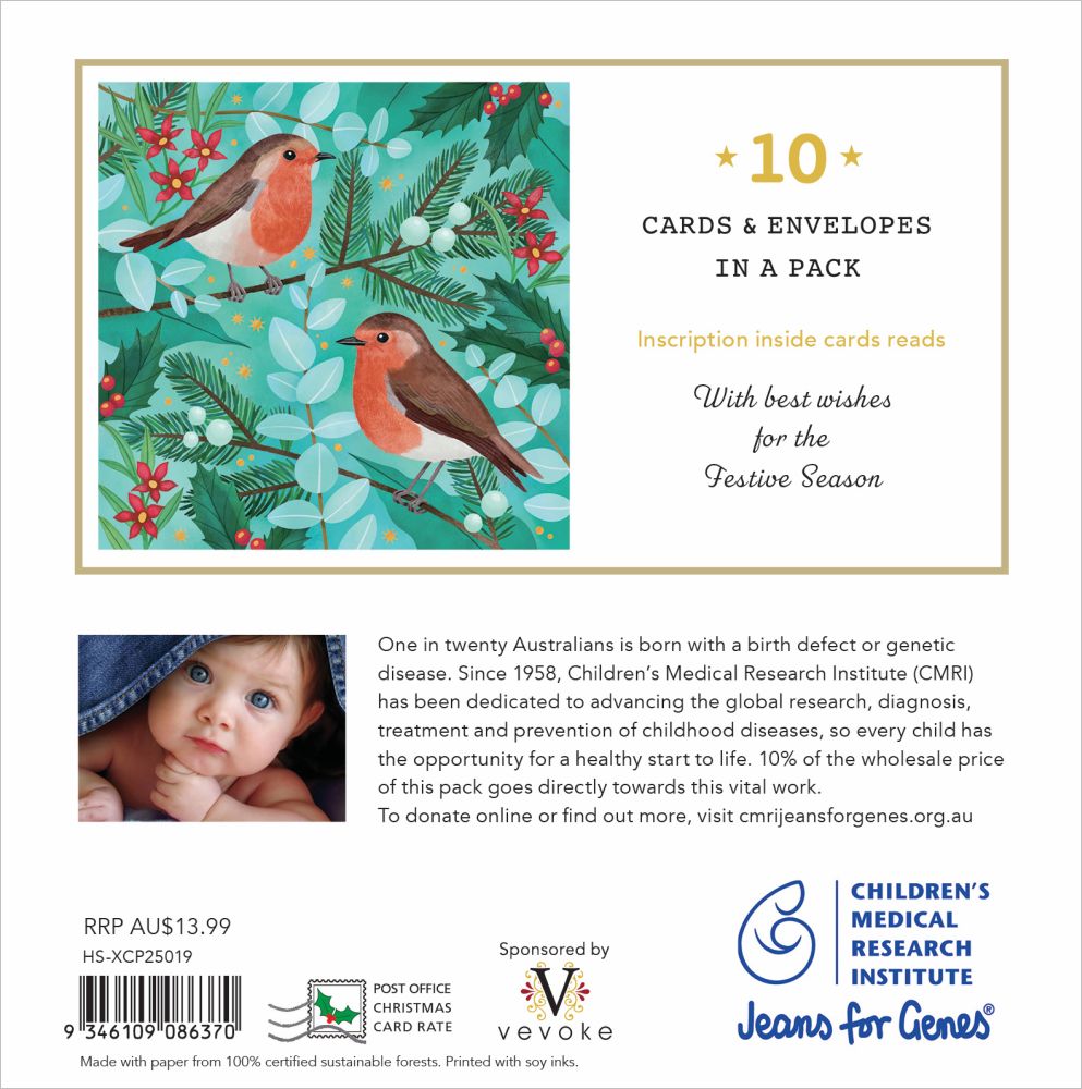 Christmas Card Wallet Robins