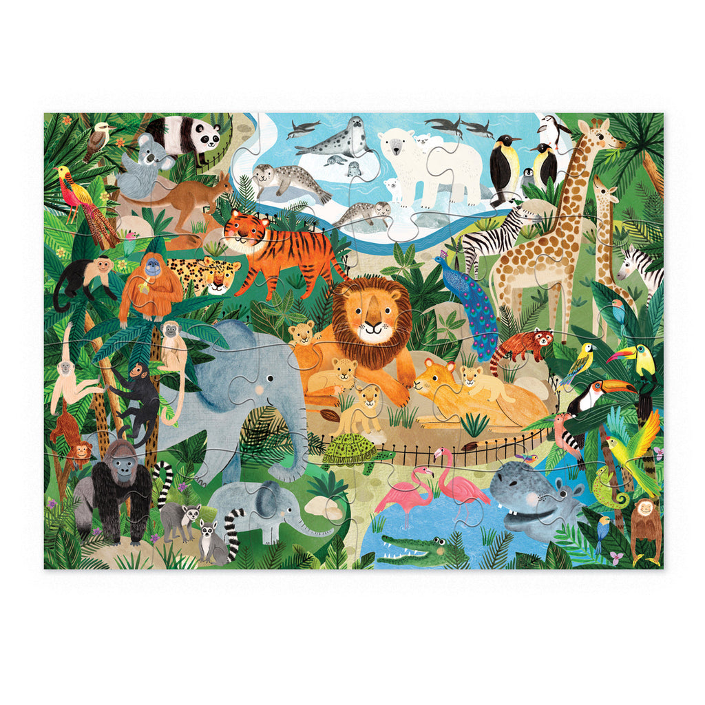 Crocodile Creek Little Building 24 pc Puzzle  Zoo