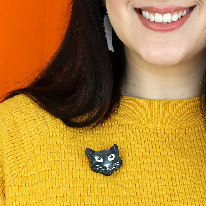 erstwilder halloween exteded cat head mini brooch