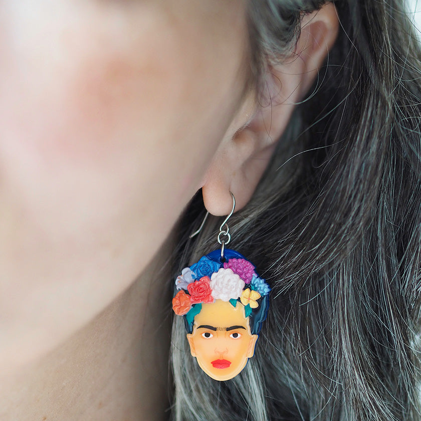 erstwilder frida kahlo my own muse drop earrings