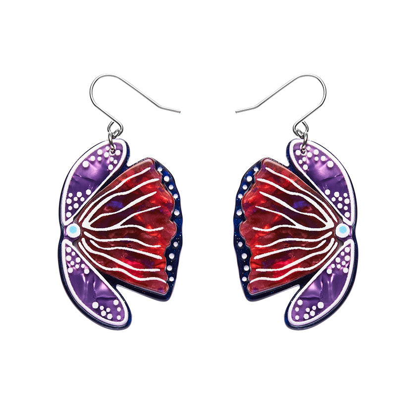 erstwilder lauren rogers fevent feather flower drop earrings