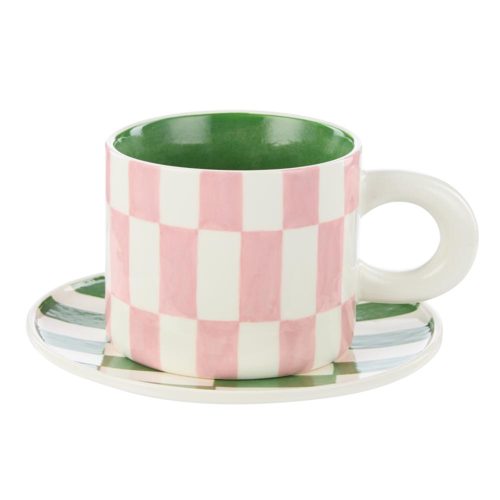 Emporium  Check Mug & Plate