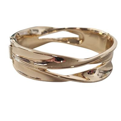 Fabienne Hinged Double Ridge Bangle