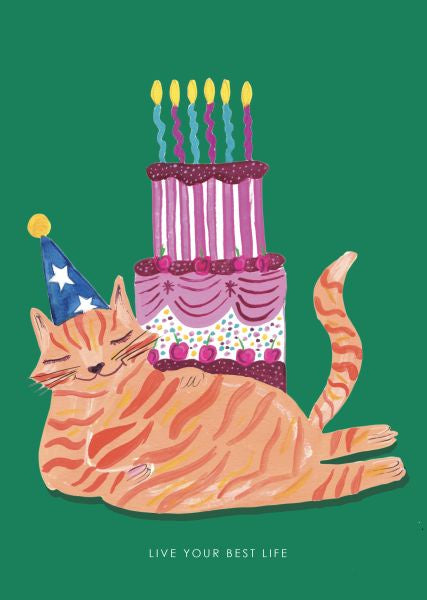 Fat Cat And Cake Card
