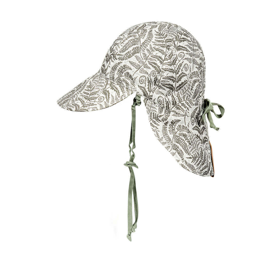 Bedhead Hats  'Lounger' Baby Reversible Flap Hat  Fern/ Moss