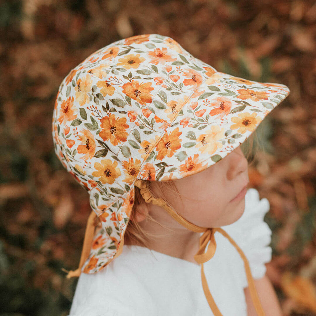 Bedhead Hats  'Lounger' Baby Reversible Flap  Hat Margaret/Maize