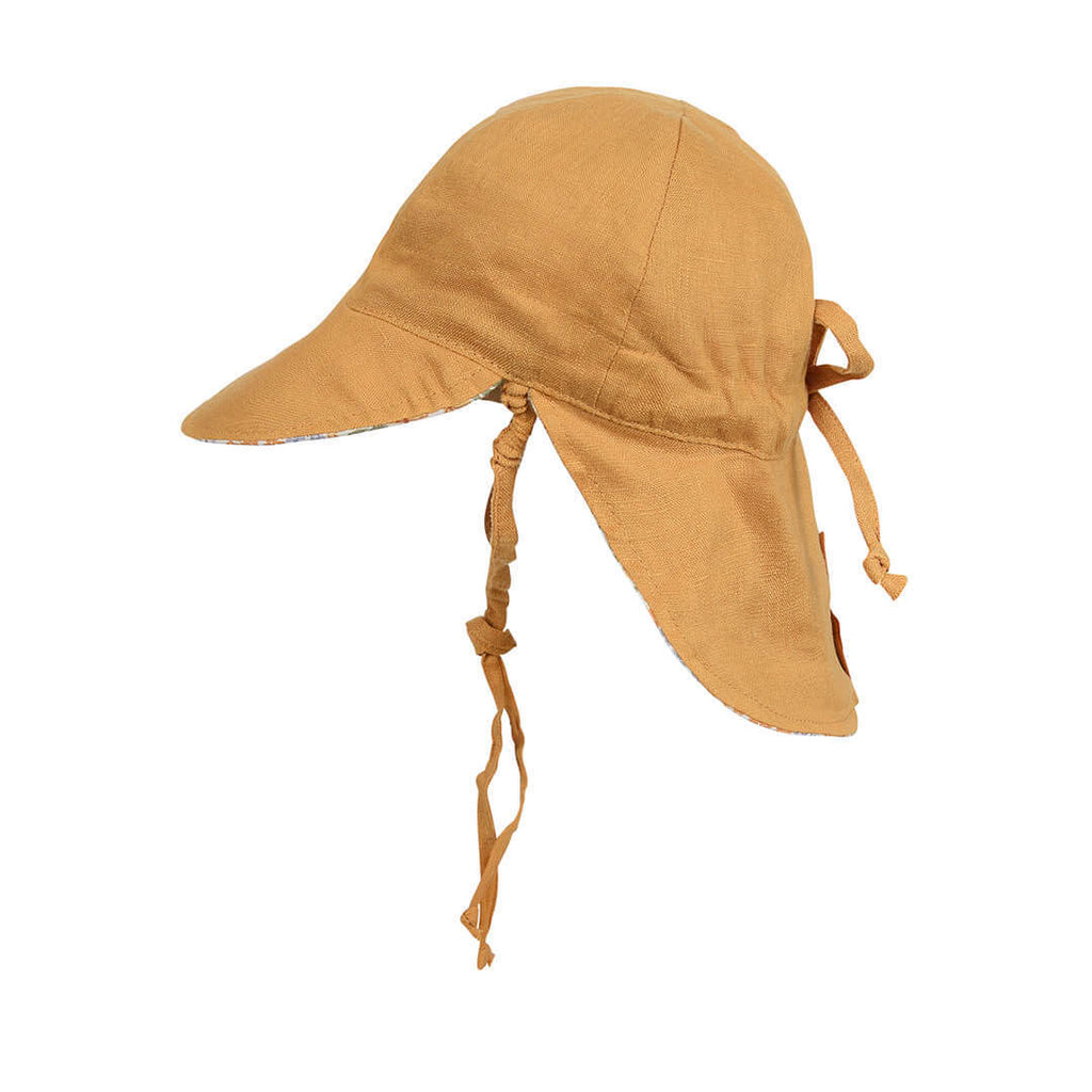 Bedhead Hats  'Lounger' Baby Reversible Flap  Hat Margaret/Maize