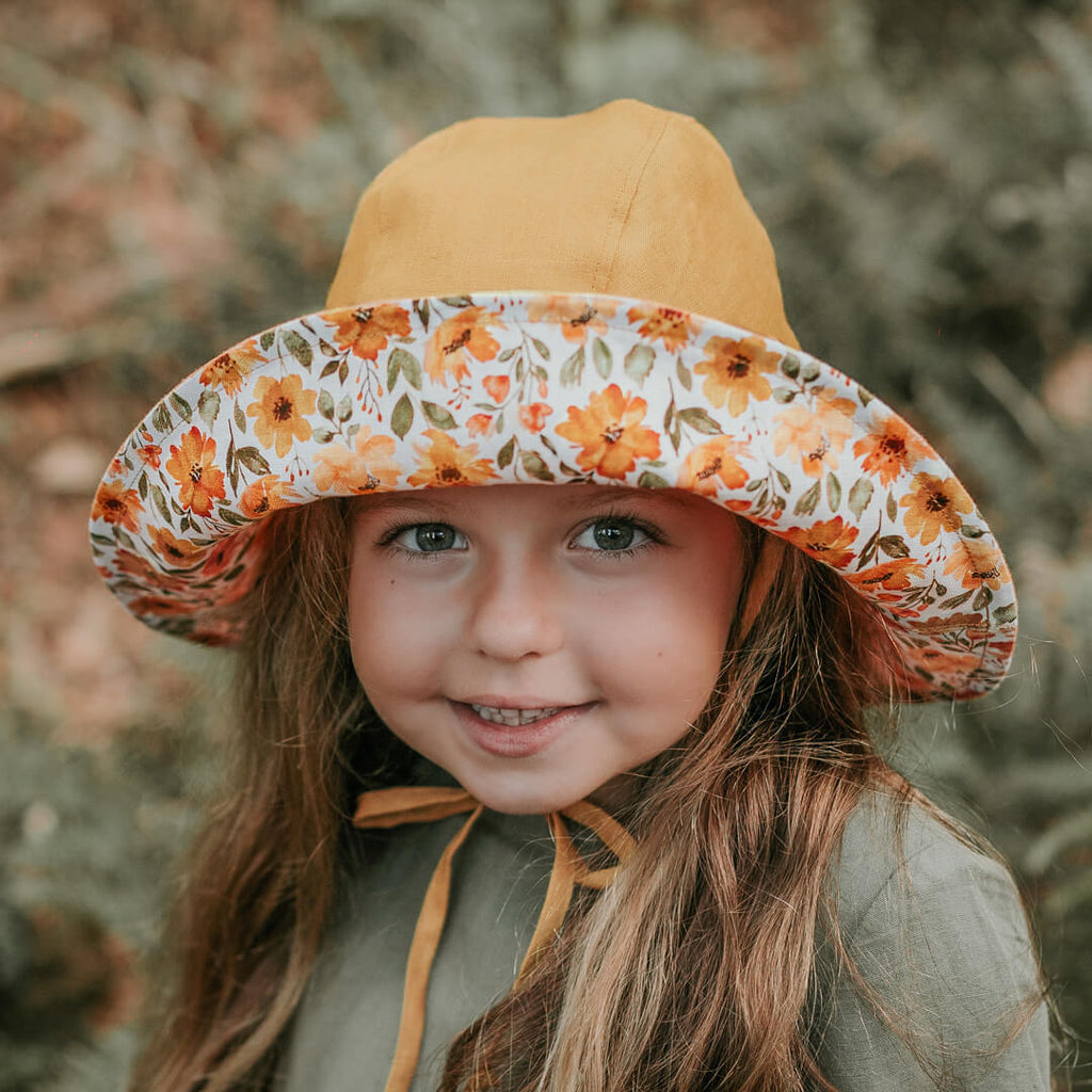 Bedhead Hats Sightseer' Girls Wide Brimmed Sun Bonnet 