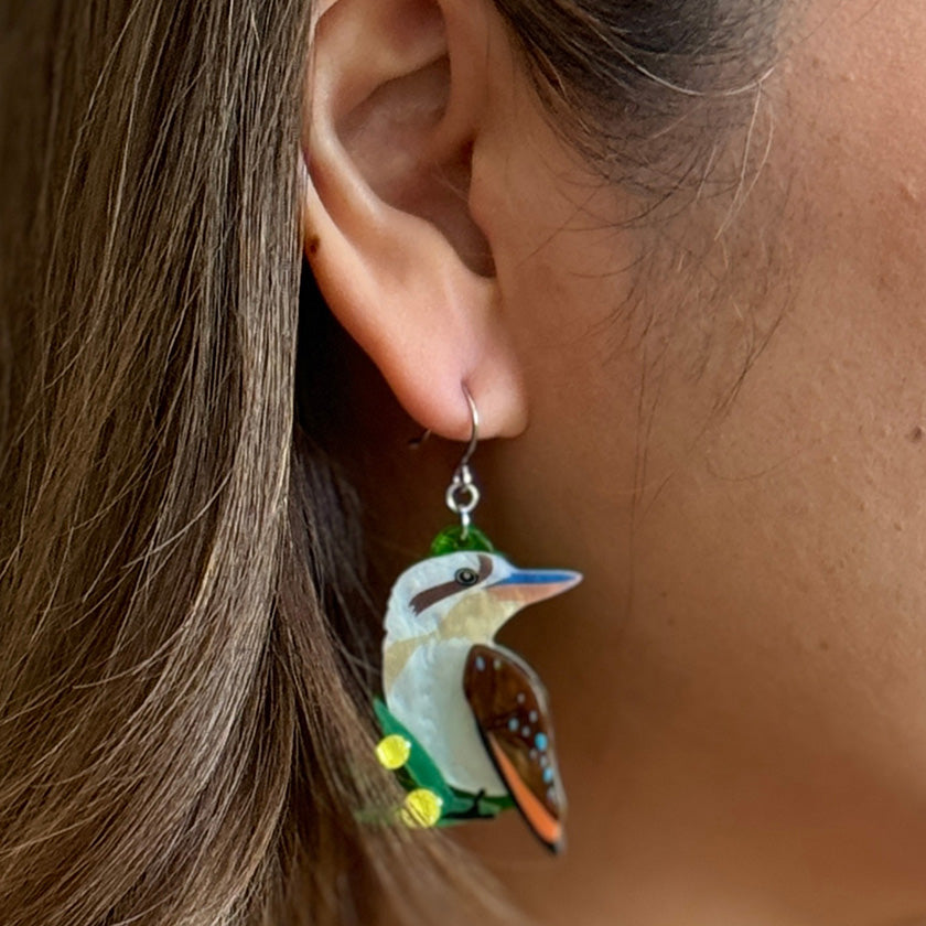 erstwilder australiana kirby kookaburra drop earrings