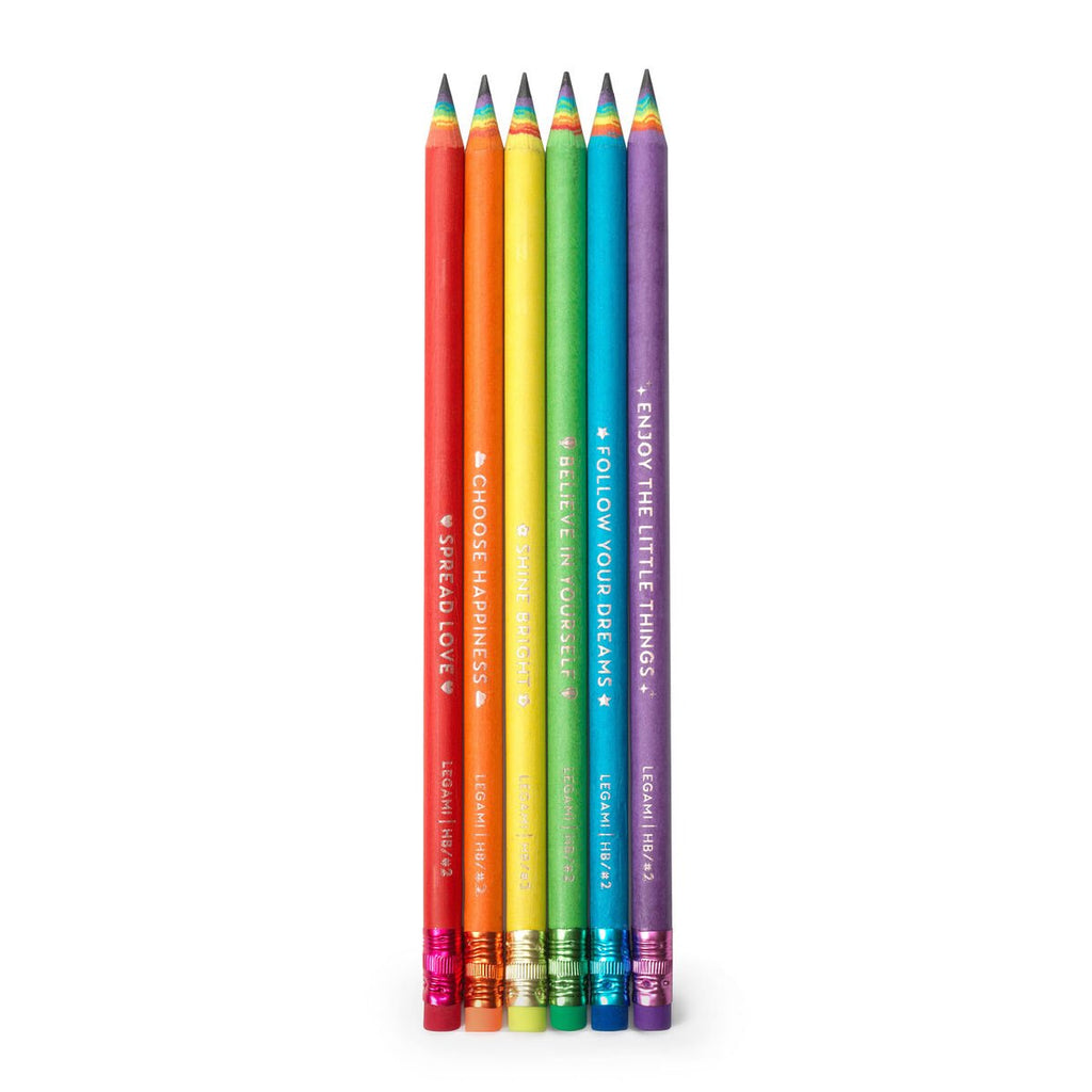 Legami Set of 6 HB Graphite Pencils Happiness For Everyday