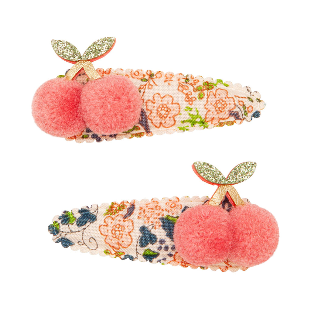 Mimi & Lula Floral Pom Pom  Cherries Clips