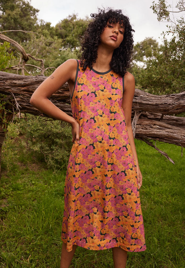 nancybird sunset floral wren tank dress