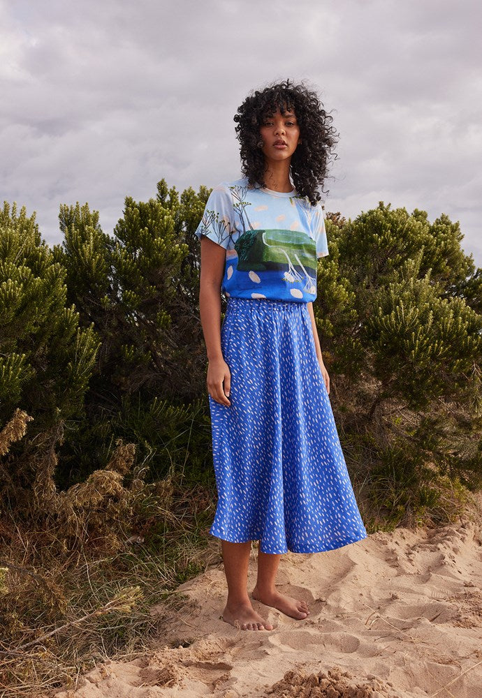 Nancybird Wave Skirt  Cloudy Sky