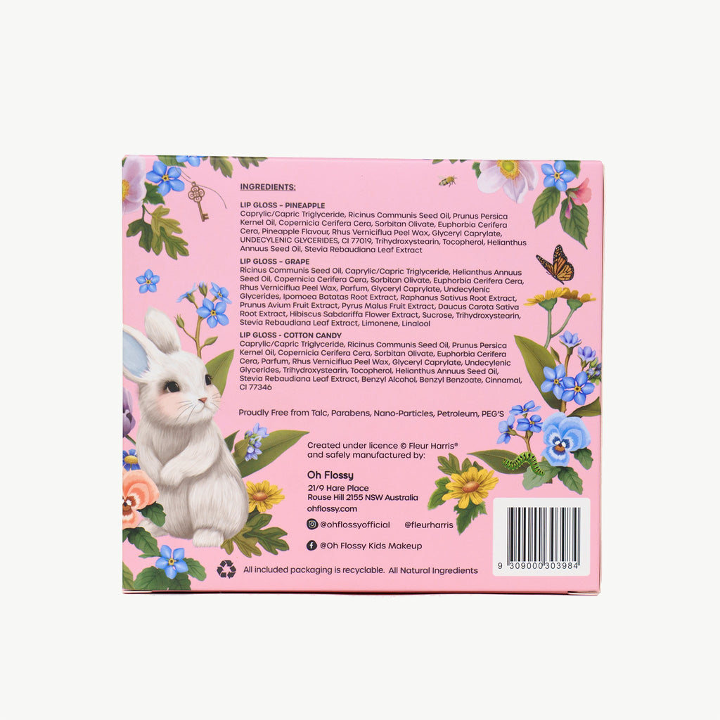 Oh Flossy X Fleur Harris  Garden Of Dreams Collection Natural Lip Gloss Set