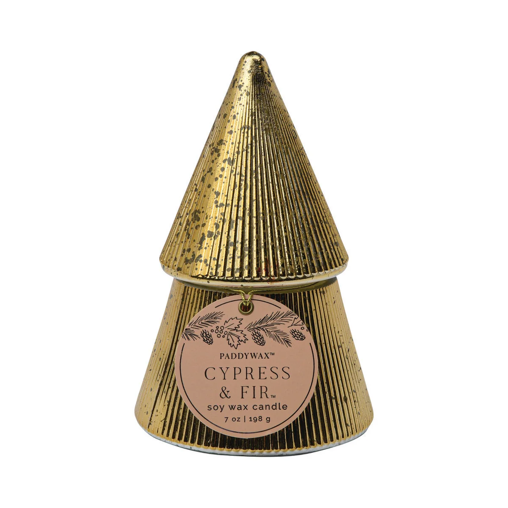 Paddywax  Gold Stacked Tree Candle Cypress & Fir