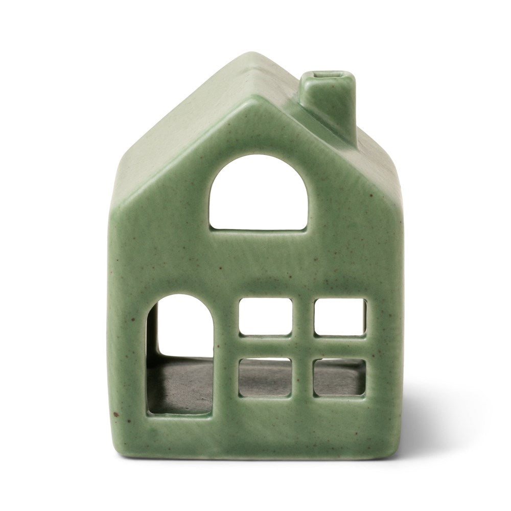 Paddywax Holiday Green Ceramic Cottage Incense Cone Holder  Balsam & Fir