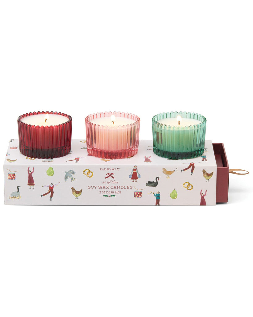 Paddywax   Holiday Ribbed Mercury Glass Candle Set