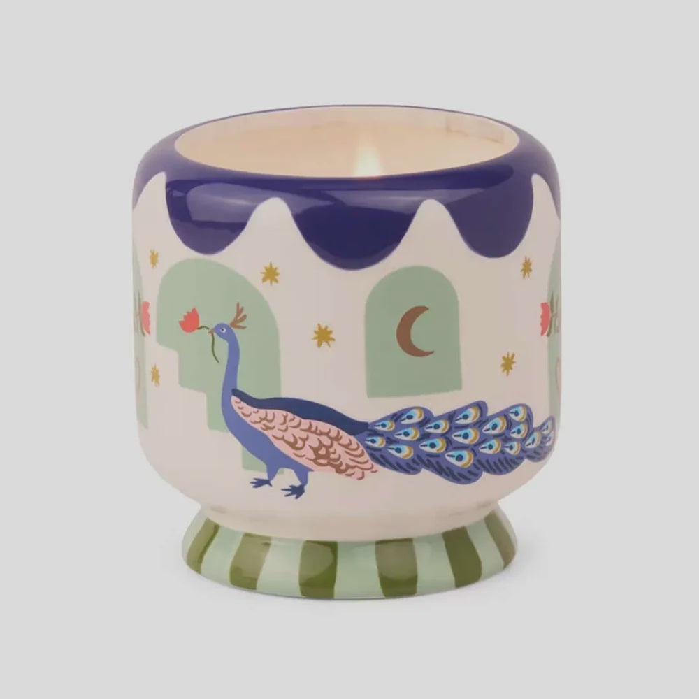 Paddywax Peacock Ceramic Candle Misted Lime