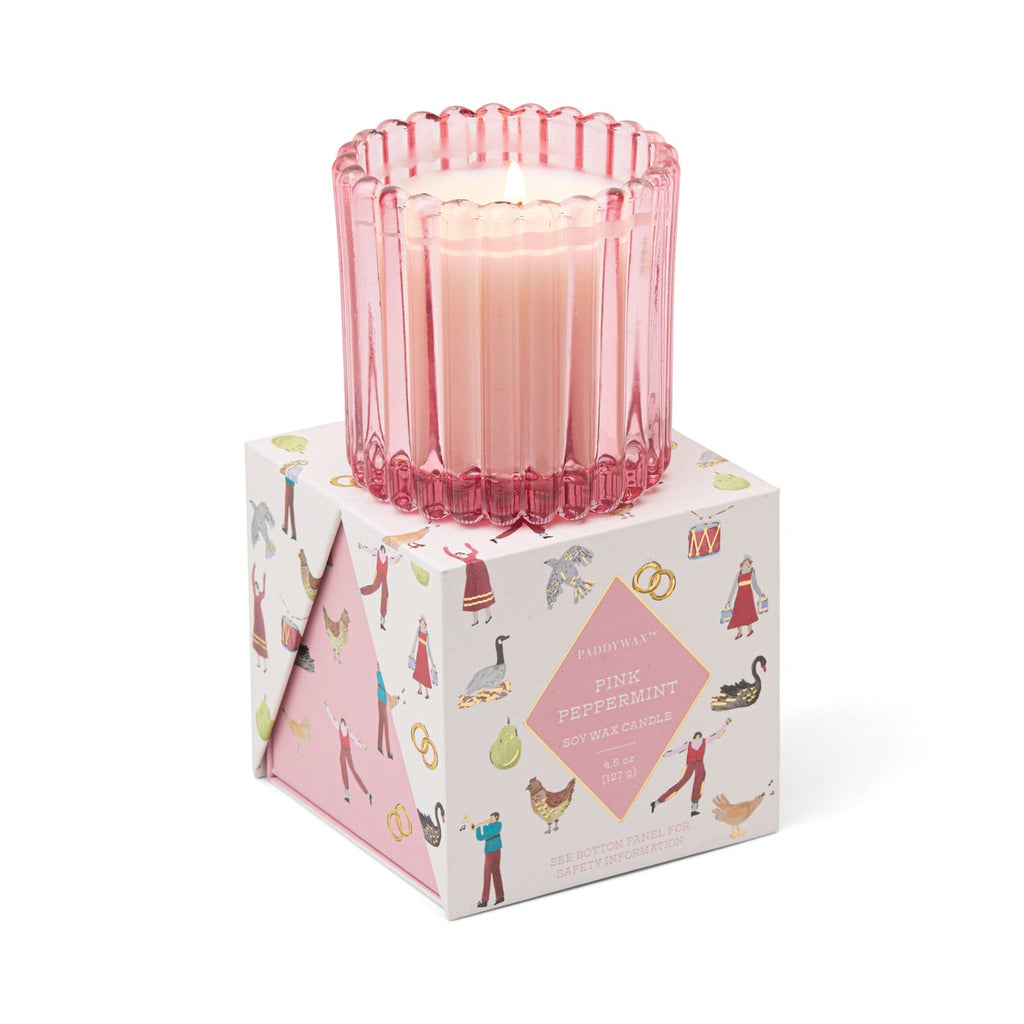 Paddywax Tinted Glass Candle Pink Peppermint