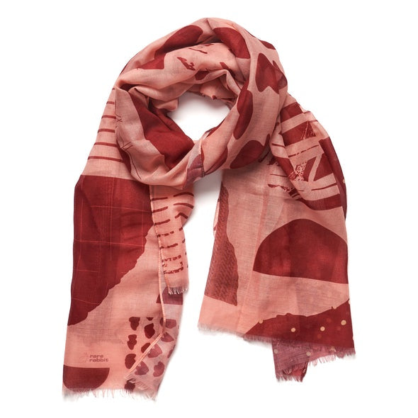 Rare Rabbit  Tribal Scarf Wine