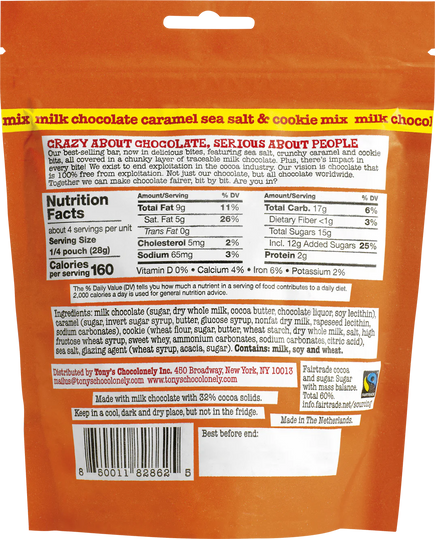 Tony's Chocolonely Lil' Bits Milk Caramel Sea Salt & Cookie Mix