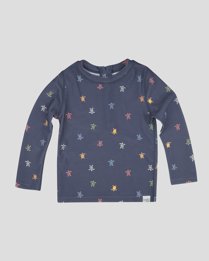 Toshi Swim Kids Rashie L/S  Half Zip Classic Turtle Island