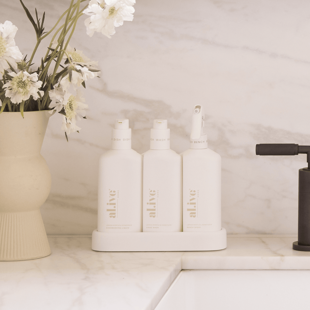 al.ive Body The Retreat  Limited Edition Kitchen Trio & Towel Gift Set Lemon Myrtle & Honeydew