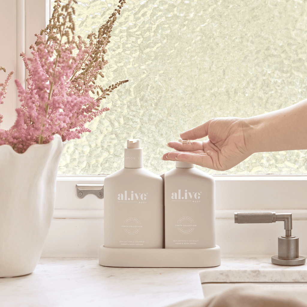 al.ive Body The Retreat Limited Edition Wash & Lotion Duo + Hand Cream Gift Set Sea Cotton & Coconut
