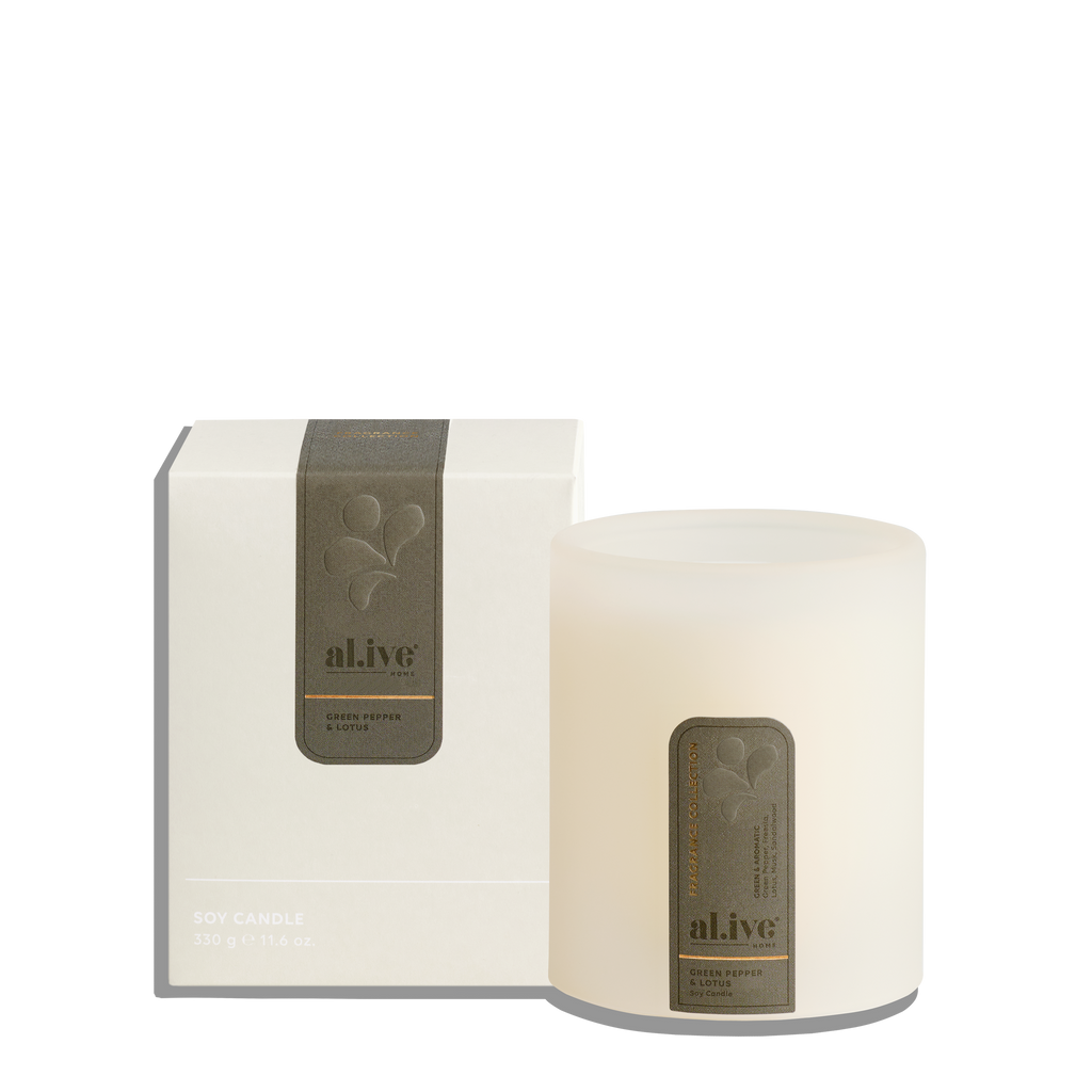 al.ive Home   Soy Candle  Green Pepper & Lotus