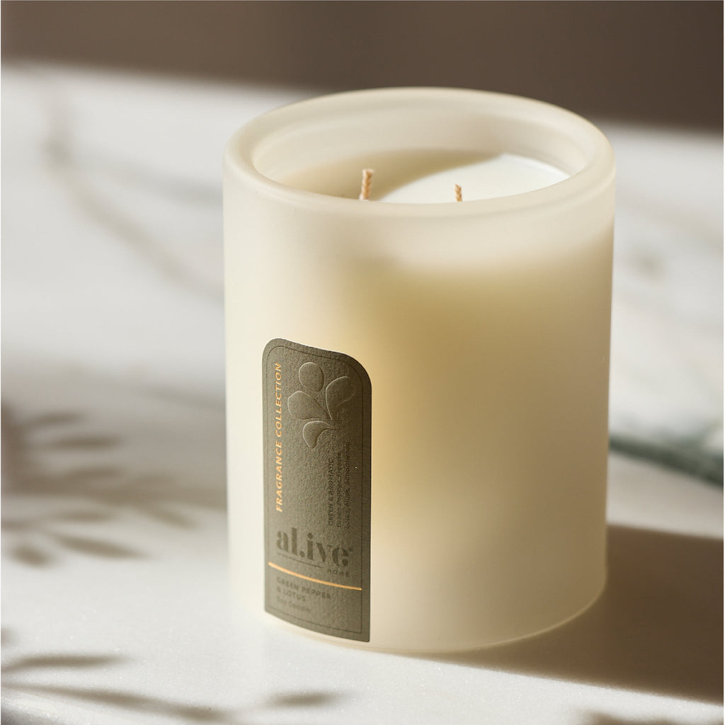 al.ive Home   Soy Candle  Green Pepper & Lotus