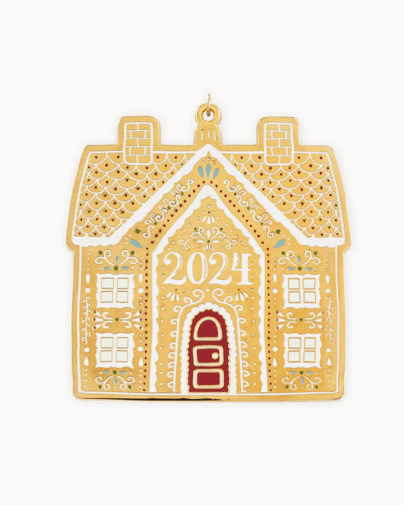 bespoke-letterpress-fine-enamel-ornament-2024-gingerbread-house-giocogiro-west-preston-gift-store