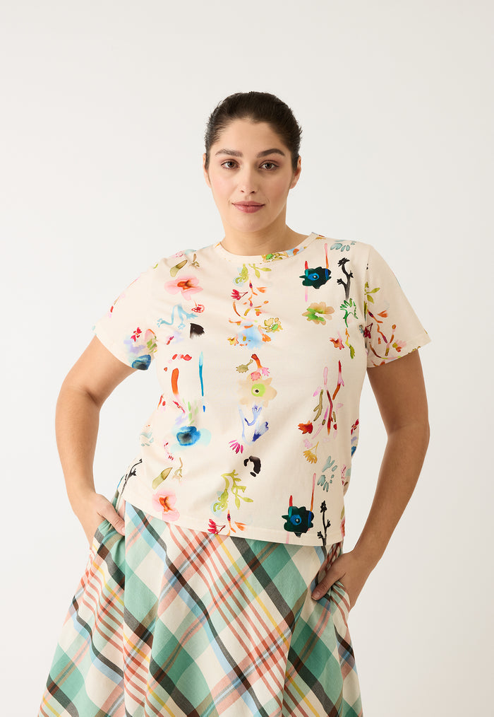 nancybird apollo tee water colour cream