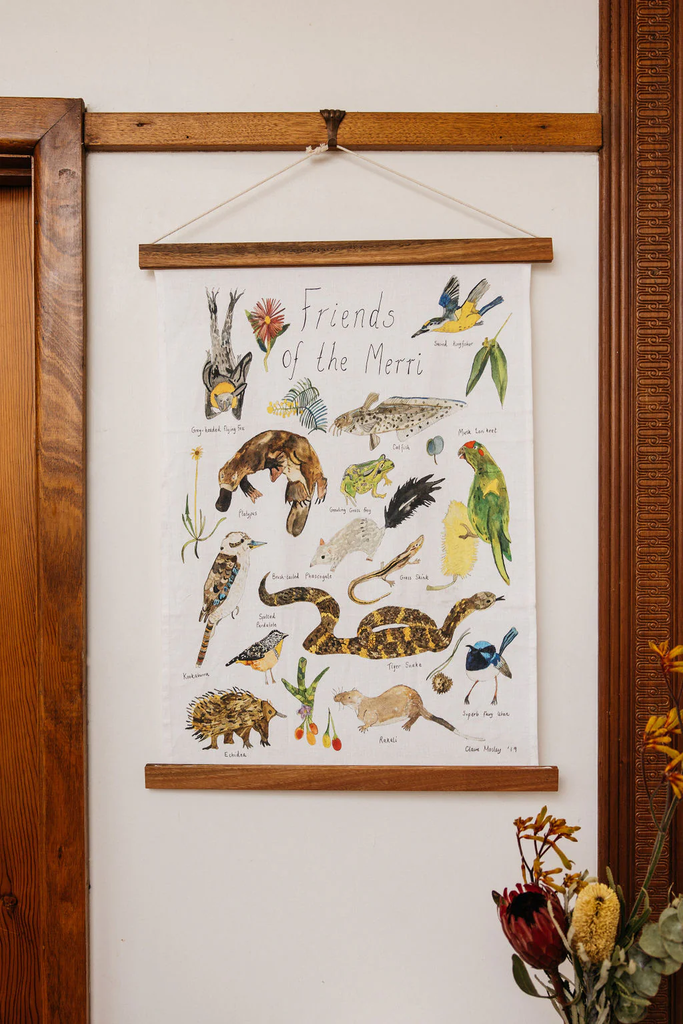 claire mosley tea towel friends merri creek