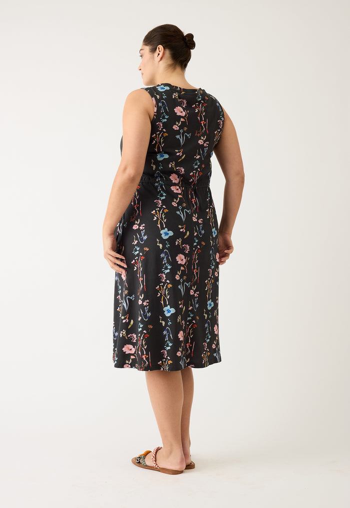 nancybird lidia tie dress watercolour charcoal 