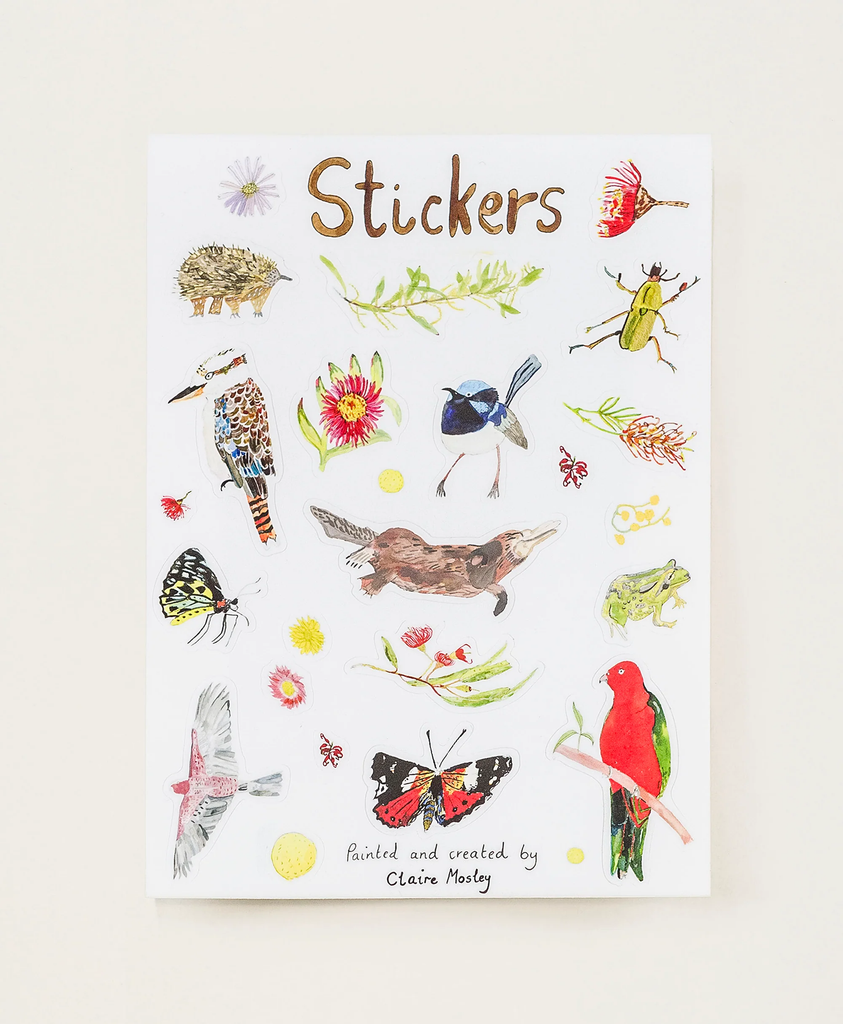 claire mosley a5 sticker sheet
