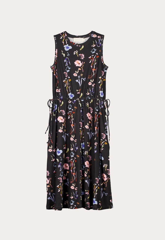 nancybird lidia tie dress watercolour charcoal 