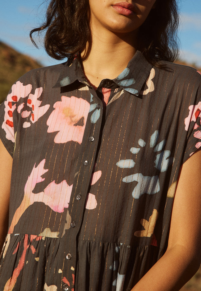 nancybird maja dress watercolour charcoal